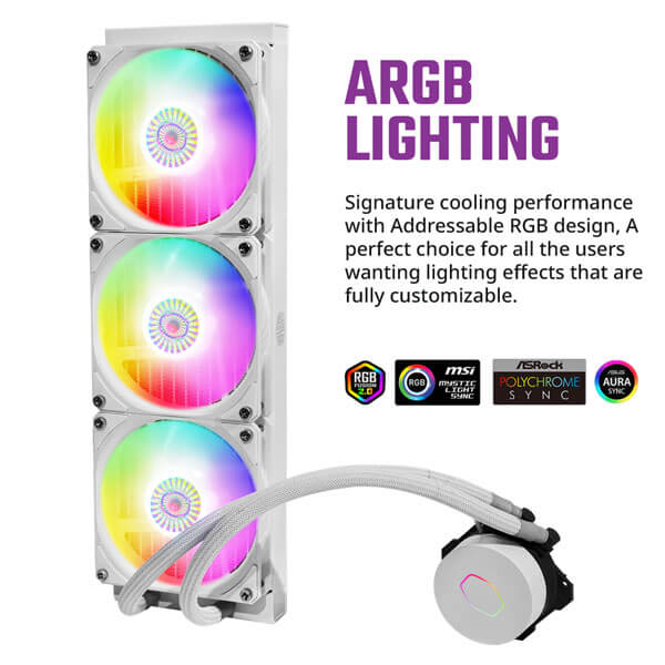 Cooler Master MasterLiquid ML360L ARGB V2 White CPU Liquid Cooler